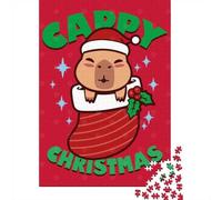 Capybara Kawaii Christmas 1000 Piece Jigsaw Puzzle, 52x38cm/1000pcs, for Adults, Quiet Home Activity, Relaxing Indoor Time And Time at Home