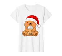 Capybara Kawaii Drinking Bubble Tea Boba Christmas Value Graphic T-Shirt, Women, White, S
