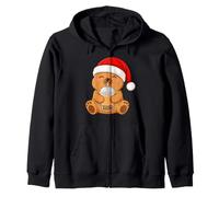 Capybara Kawaii Drinking Bubble Tea Boba Christmas Zip Hoodie
