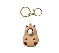 Capybara Key Chain Animal Keychain Pendant Accessory Keyring Cute Funny Capybara Shape Double Ring Keychains Gift for Friend (Blow Bubbles Capybara)