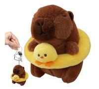 Capybara Key Chain Plance - 4 Inch Swimming Funny Capybara Toy, Capybara Plush Doll Girl Sleeping Pillow | Realistic Plush Animal Key Ring Charm, Cute Plush Pendant, Yellow, Se référer au descriptif