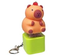 Capybara Key Fidget - Animal-Shaped Stress Toy, Compact Size with Interactive Sounds, Soft Material Construction, Handy Keychain Design, For Meetings Travel Home Office Use