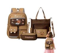 Capybara Kids Backpack Set - Waterproof School Bag with Adjustable Straps | Cute Cartoon Rucksack for Nursery/Kids | Lightweight Day-Pack with Large Capacity