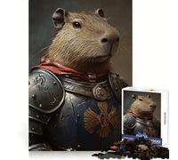 Capybara Knight Fantasy Armor Animal Teenager Jigsaw Puzzles 1000 Pieces Focus Training Calm Distraction Tight Join Ideal Present (38x26cm)