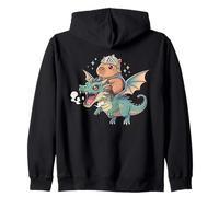 Capybara Knight Riding Dragon Medieval Ren Faire Graphic Zip Hoodie