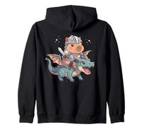 Capybara Knight Riding Dragon Medieval Ren Faire Graphic Zip Hoodie