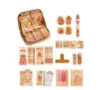 Capybara Large Capacity Stationery Set，Cute capybara student pencil case and very practical, spacious with distinct compartments, the stationery set is comprehensive for students' daily use.