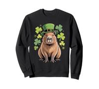 Capybara Leprechaun Hat St Patricks Day Lucky Shamrock Green Sweatshirt