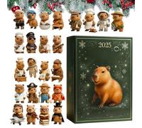 Capybara Lover Christmas Advent - Acrylic 2D Holiday Decor, 24 Day Countdown Calendar, Cute Capybara Ornament, Vibrant Season Display | Perfect For Home Tree, Car Mirror, Window Decoration