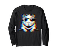 Capybara Lover Trippy EDM Rave Illusion Capy Graphic #25D35 Long Sleeve T-Shirt