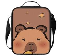 Capybara Lunch Box Cute Insulated Lunch Bag with Adjustable Strap & Handle Portable Reusable Capybara Bag for Work School Travel Brown