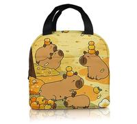 Capybara Lunch Box Cute Insulated Lunch Bag with Handle Reusable Portable Zippered Capybara Pouch for Work School Travel, Style 1 - Box