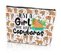 Capybara Makeup Bag Capybara Gifts for Capybara Lovers, Capybara Bag Cute Capybara Cosmetic Bag Capybara Stuff Gifts for Girls Animal Lover Make Up Bag - Just A Girl Who Loves Capybaras