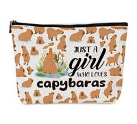 Capybara Makeup Bag Cute Capybara Gifts for Capybara Lovers Just A Girl Who Loves Capybaras Cosmetic Bag Pet Animal Lover Make Up Bag for Friends, Family, Colleague Christmas Birthday