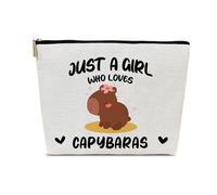 Capybara Makeup Bag - Funny Capybara Cosmetic Bag with Zipper Pouch, Perfect for Travel, Toiletries, or Daily Use - Ideal Birthday,Christmas, Friendship Gift for Girls, Moms & Capybara Enthusiasts