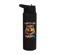 Capybara Mama Pop Art Cute Capybara Mom Sunglasses Stainless Steel Insulated Water Bottle