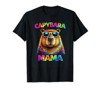 Capybara Mama Pop Art Cute Capybara Mom Sunglasses T-Shirt