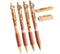 Capybara Mechanical Pencils, Capybara Stationery Set - 4 x Retractable Artist Pencils, 14.5 cm Portable Aesthetic Pens, Capybara School Supplies for Girls