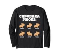 Capybara Moods Funny Capybaras Long Sleeve T-Shirt