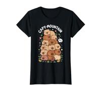 Capybara Mountain Cute Sleeping Capybara Lovers Value Graphic T-Shirt, Women, Black, S