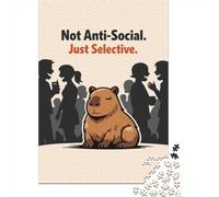 Capybara Not Anti-Social Just Selective Jigsaw Puzzle, 1000 Piece