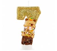 Capybara Number 7 Birthday Candle, Sparkly Capybara Cake Topper | Cute Animal Party Decoration, for 7th Birthday Celebration, Ideal Present For Capybaras Fans