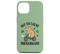 Capybara Off to Cause Shenanigans St Patricks Day Funny Meme Case for iPhone 13