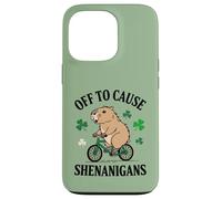 Capybara Off to Cause Shenanigans St Patricks Day Funny Meme Case for iPhone 13 Pro