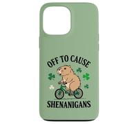 Capybara Off to Cause Shenanigans St Patricks Day Funny Meme Case for iPhone 13 Pro Max