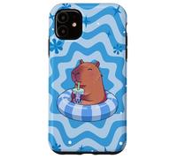 Capybara On Pool Float Drinking Boba Bubble Tea Kids Girls Case for iPhone 11