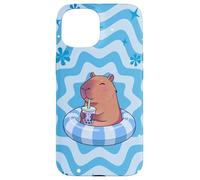 Capybara On Pool Float Drinking Boba Bubble Tea Kids Girls Case for iPhone 15