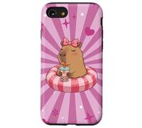 Capybara On Pool Float Drinking Boba Bubble Tea Kids Girls Case for iPhone SE (2020) / 7 / 8