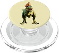 Capybara on T-Rex - Absurd and Funny Dinosaur Animal Duo PopSockets PopGrip for MagSafe