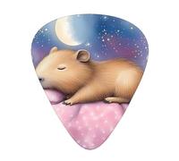 Capybara On The Moon Guitar Picks Gift Set - Smooth Durable Plectrums For Acoustic, Electric & Bass Guitar, Perfect Present For Guitar Lovers & Musicians