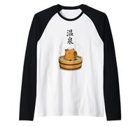 Capybara Onsen Japanese Hot Spring Relaxation Raglan Baseball Tee