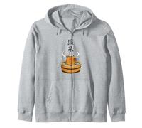 Capybara Onsen Japanese Hot Spring Relaxation Zip Hoodie