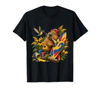 Capybara Painting a Colorful Tropical Surfboard T-Shirt