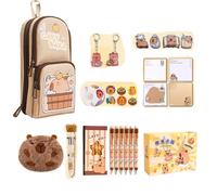 Capybara/Panda Large Capacity Stationery Set, Cute Panda/Capybara Student Pencil Case Set combines practicality with a spacious design, featuring clear compartments to meet students' daily needs.