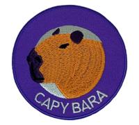 Capybara Patch (3.5 Inch) Cute Purple Embroidery Iron or Sew-on Badge Souvenir Emblem Colorful Perfect for Backpacks, Bags, Hats, Jackets, Gift Patches