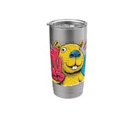 Capybara Peace Sign Retro Pop Character Graphic Gesture Stainless Steel Insulated Tumbler