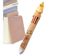 Capybara Pen - 10 In1 Capybara Multicolor Pens For Student | 16x1.8cm Creative Journal Vibrant Ink Retractable Pens For Kids | Students, Teachers, Friends, Colleagues