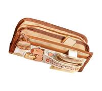 Capybara Pen Case, Nylon Stationery Pouch, Large Capacity Bag with Compartments, Desk Organizer Accessory with Sturdy Material, School Gadget with Cute Style, Storage Case for Classroom and Home