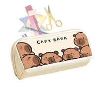 Capybara Pencil Case -22x10cm Pen Storage Bag for School Organization, Cute Double Compartment Holder with Zipper Closure, Stationery Pouch for Backpack, Classroom, Desktop, Workplace