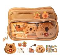 Capybara Pencil Case, Capybara Cute Pencil Case with 10 Compartments, Large Capacity Multilayer Pencil Case for Teenage Girls, Family Upgrade, Se référer au descriptif, Refer to description