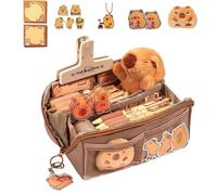 Capybara Pencil Case, Capybara Pencil Case with 100 Notes/4 Stickers/Keychain/Brooch, Capybara Pen Bag, Pen Bag, Stationery Makeup Bag, Cute Stationery for Erasing, set, see description, See