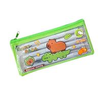 Capybara Pencil Case - Clear Zipper Pencil Case | Cute and Portable Pen Case for Office, School, Students, , Office Organization and Drawing Accessories, Crocodile Capybara, Se référer au