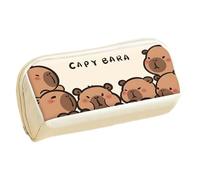 Capybara Pencil Case - Cute Stationery Storage, Soft Zip Organiser, Fun School Supply Holder for Children and Teenagers, Creative Accessory for Students, Desktop Backpack, School, Work, 6 Shy Kapibala