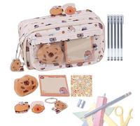Capybara Pencil Case,Large Pencil Bag Set Capybara Stuff - Sticky Notes Gel Pens Storage Bag for Kids Elementary Middle Student School Home Classroom Prizes Birthday