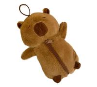 Capybara Pencil Case - Plush Capybara Stationery Pocket, Pencil Zip Pocket Spring | Travel Cultural Bag Organizer, Cartoon Spring Pencils with Large Capacity