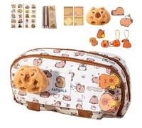 Capybara Pencil Case, Spacious Container School Supplies, Large Opening School Accessories for Teens Graduation Gift, Light Coffee, Se référer à la description, Refer to description
